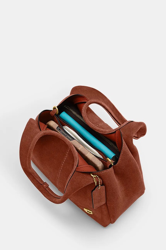 Coach Suade Lana Shoulder Bag 23 torebka crossbody damska zamszowa CBZ95 brązowy