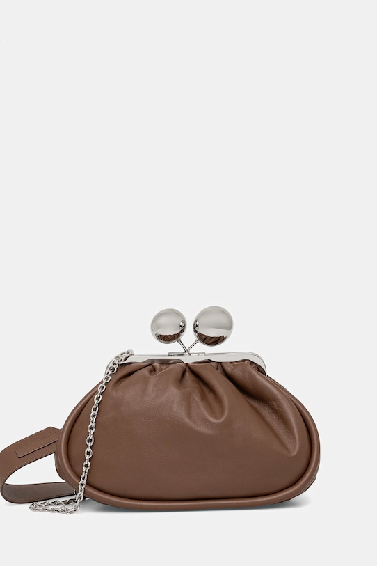 Weekend Max Mara geantă de piele MILVANEW uni maro 2525516025600