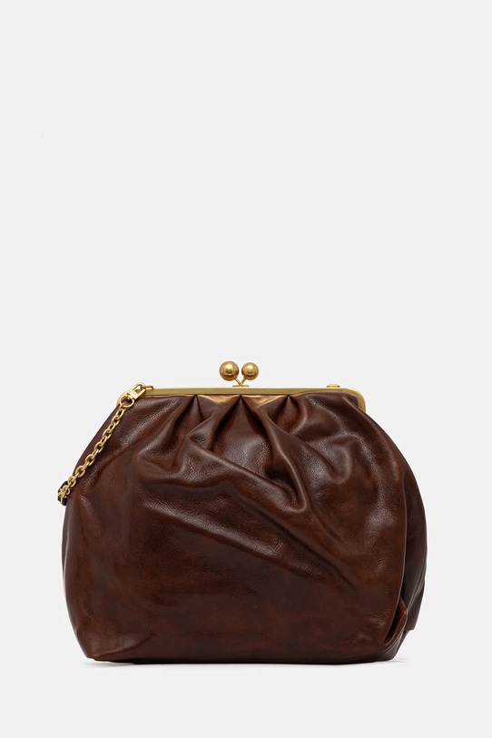 Weekend Max Mara geantă de piele MIRTE uni maro 2525516035600