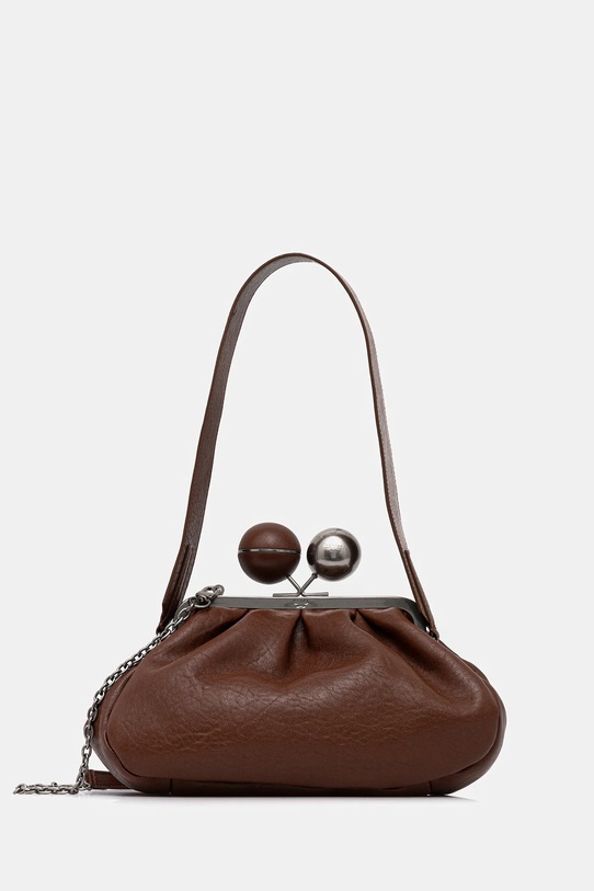 Weekend Max Mara geantă de piele LECITO uni maro 2525516075600