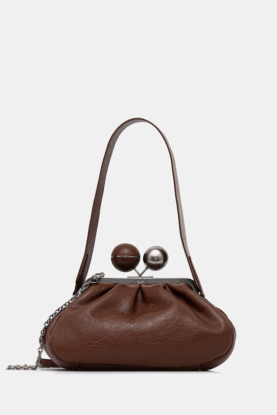 Кожена чанта Weekend Max Mara LECITO гладка кожа кафяв 2525516075600