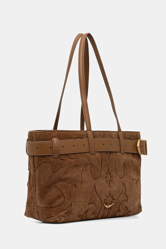 ZADIG&VOLTAIRE geantă de mână din piele întoarsă LWBA03928 maro AW25