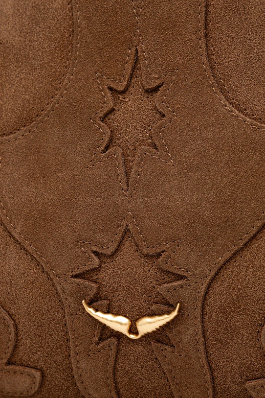 ZADIG&VOLTAIRE geantă de mână din piele întoarsă maro LWBA03928