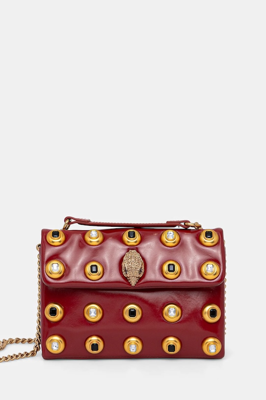 Kurt Geiger London torebka skórzana KENSINGTON nie mieści A4 bordowy 4700250319