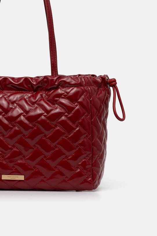 Akcesoria Kurt Geiger London torebka skórzana KENSINGTON 4370850319 bordowy