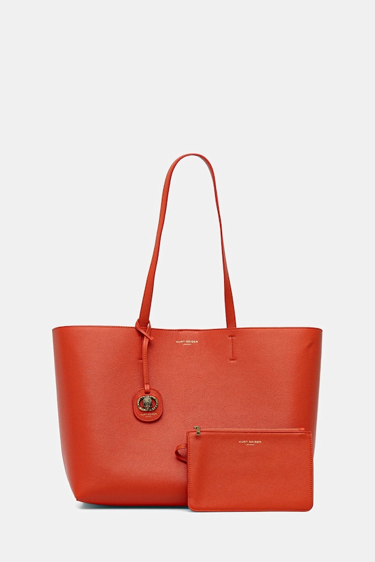 Kurt Geiger London poșetă de piele uni portocaliu 3601491109