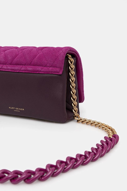 Akcesoria Kurt Geiger London torebka skórzana KENSINGTON 9594552219 różowy