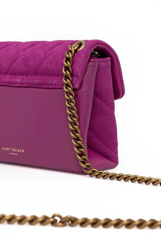 Akcesoria Kurt Geiger London torebka zamszowa KENSINGTON 4372852219 różowy