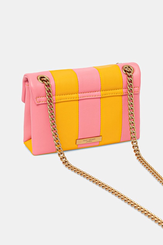 Akcesoria Kurt Geiger London torebka skórzana KENSINGTON 3582257109 różowy