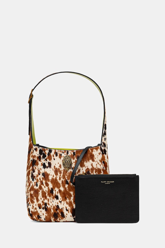 Kožená kabelka Kurt Geiger London usňová koža hnedá 3577339189