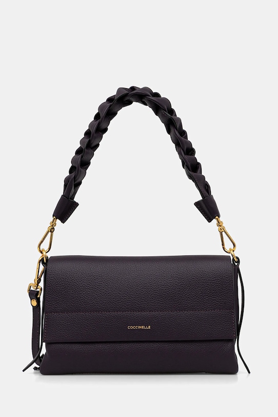 Coccinelle torebka skórzana BOHEME GRANA DOUBLE skóra licowa fioletowy E1.M50.12.01.01