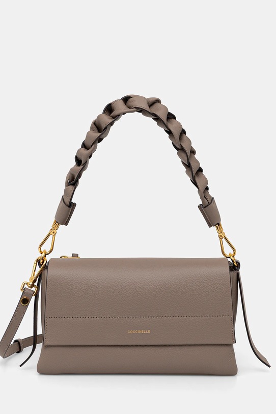 Шкіряна сумочка Coccinelle BOHEME GRANA DOUBLE лицьова шкіра бежевий E1.M50.12.01.01