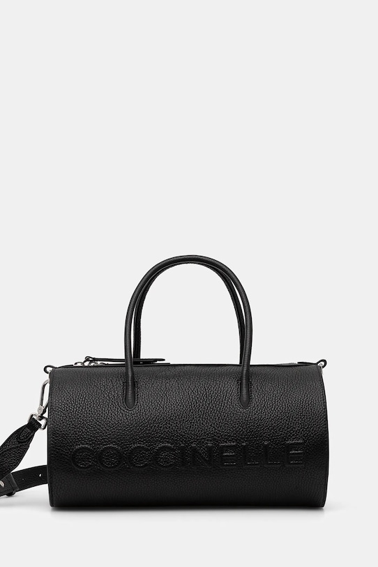 Kožená kabelka Coccinelle COCCINELLEMYRTHA MAXI LOG jemný vzor černá E1.QBB.18.03.01