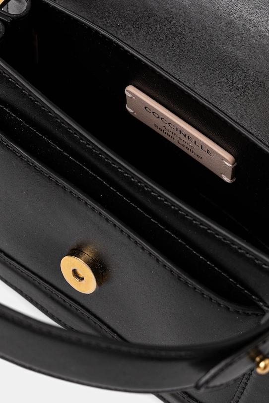 Kožená kabelka Coccinelle COCCINELLE C-ME CALF E1.SSK.18.04.01 černá