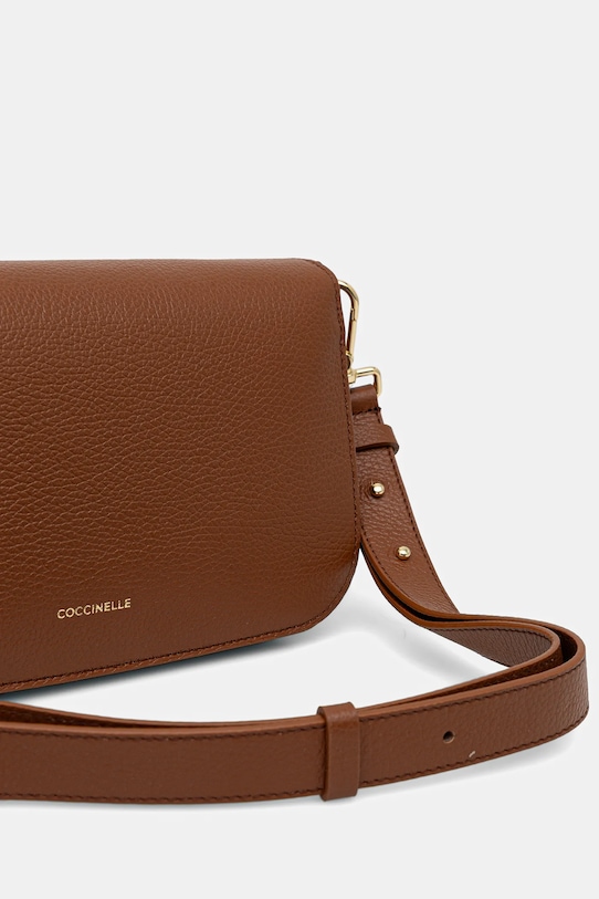 Coccinelle torebka skórzana COCCINELLE C-ME brązowy E1.SSL.12.03.01