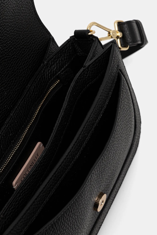 Kožená kabelka Coccinelle COCCINELLE C-ME E1.SSL.12.03.01 černá