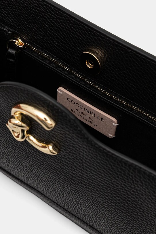 Kožená kabelka Coccinelle COCCINELLE C-ME E1.SSL.18.03.01 černá