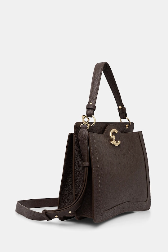 Coccinelle poșetă de piele COCCINELLE C-ME E1.SSL.18.05.01 maro AW25