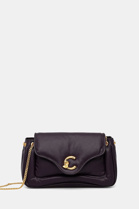 Δερμάτινη τσάντα Coccinelle COCCINELLE C-ME FLUFFY λείο δέρμα μωβ E1.SUE.12.01.01