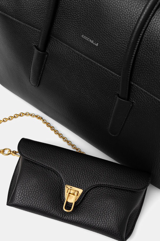 Coccinelle torebka skórzana DOUBLE BEAT czarny E1.T8A.11.01.01