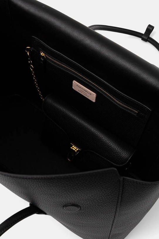 Coccinelle torebka skórzana DOUBLE BEAT E1.T8A.11.01.01 czarny