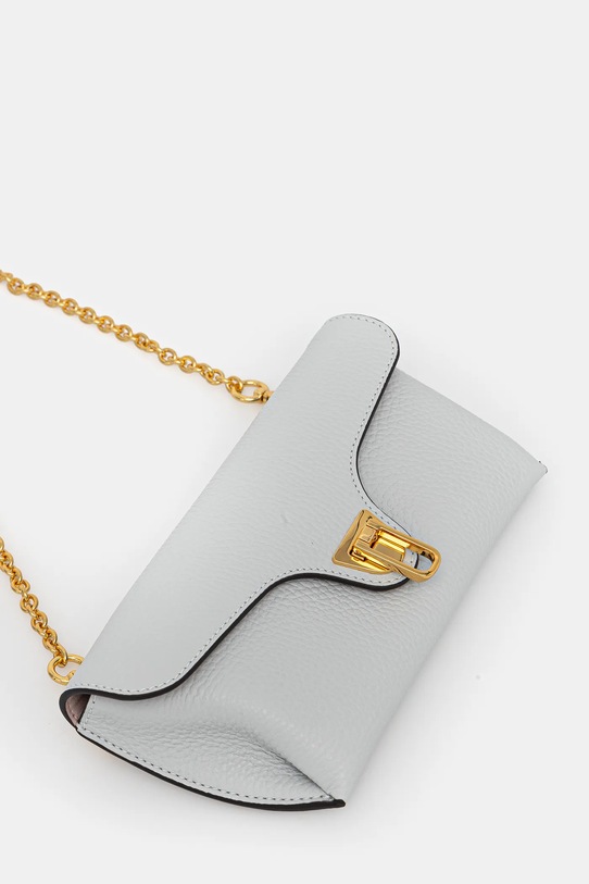 Kožená kabelka Coccinelle DOUBLE BEAT modrá E1.T8A.11.02.01