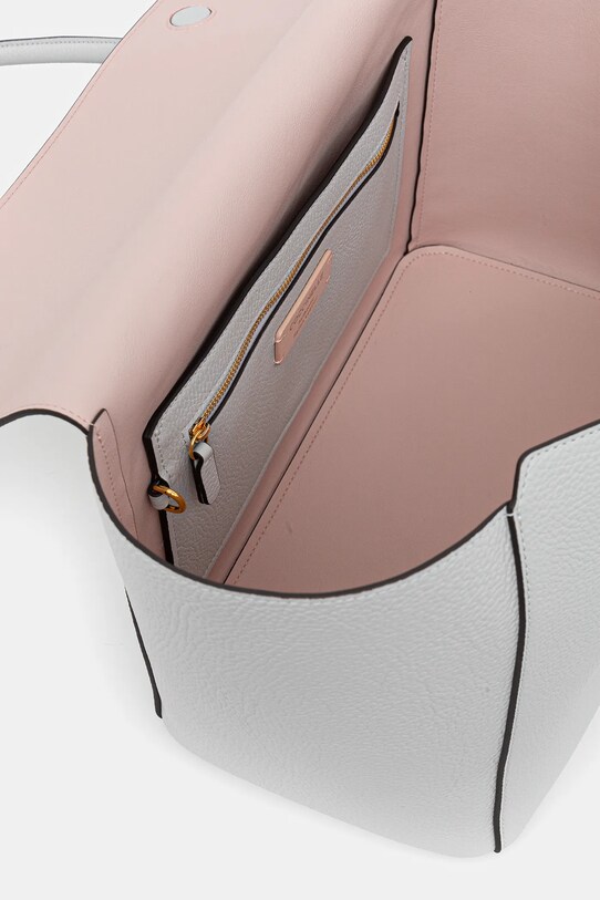 Kožená kabelka Coccinelle DOUBLE BEAT E1.T8A.11.02.01 modrá