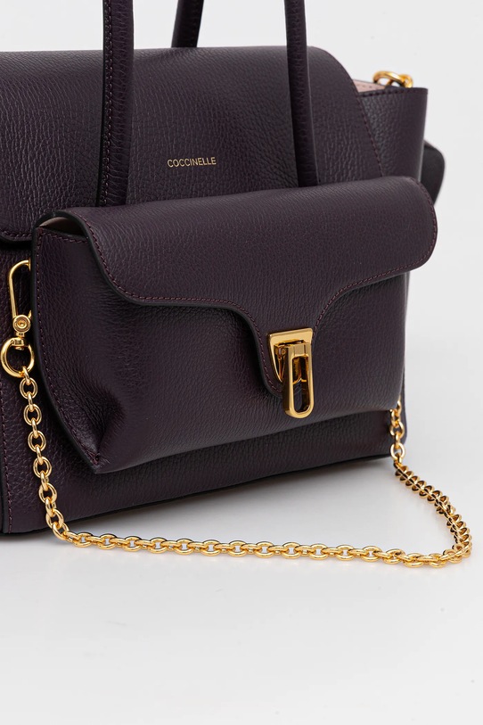 Coccinelle borsa a mano in pelle DOUBLE BEAT violetto E1.T8A.18.02.01