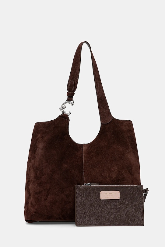 Coccinelle torebka zamszowa skóra zamszowa brązowy E1.THE.11.01.01