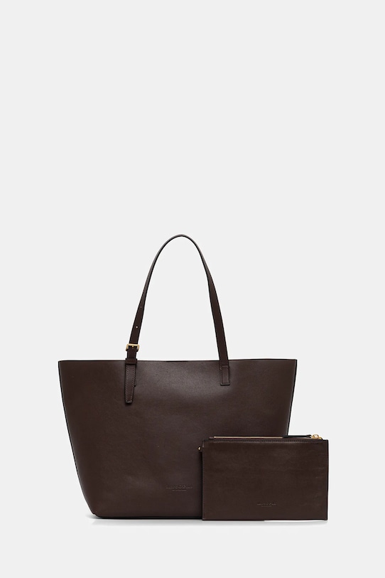 Marc O'Polo poșetă de piele uni maro 50611950301141