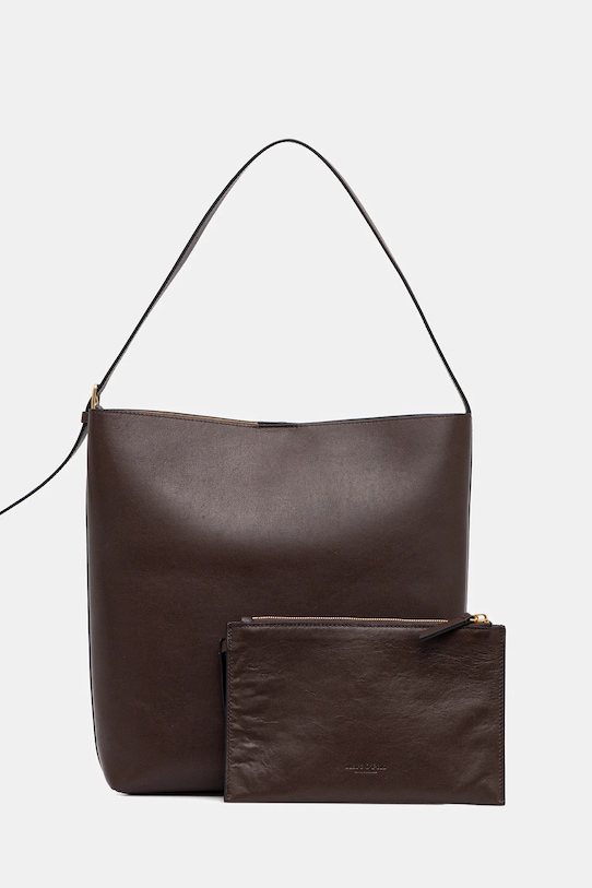 Шкіряна сумочка Marc O'Polo лицьова шкіра коричневий 50611951101141