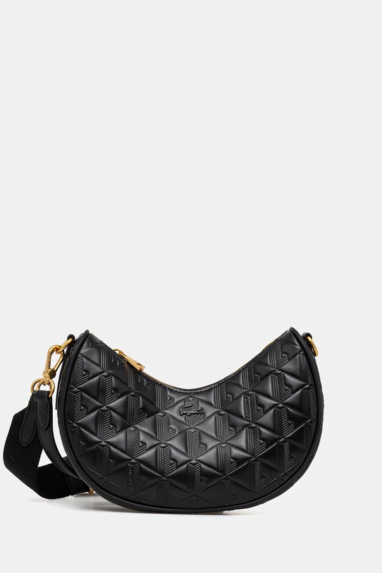 Kožená kabelka Lacoste usňová koža čierna NF4710MH