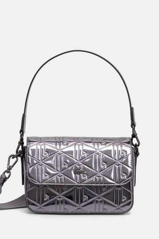 Lacoste torebka skórzana nie mieści A4 srebrny NF5139HN