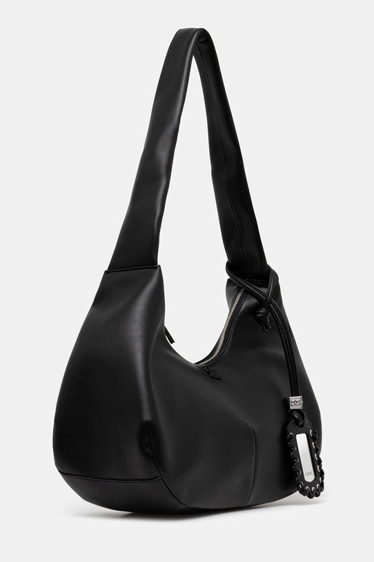 GANNI torebka skórzana Hobo Medium A6837 czarny AW25
