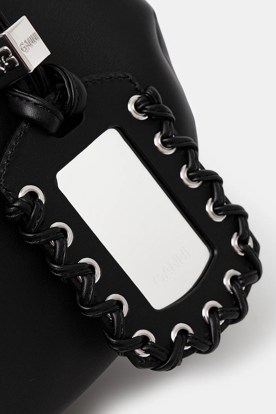 Кожаная сумочка GANNI Hobo Medium чёрный A6837