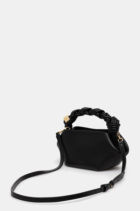 Akcesoria GANNI torebka skórzana Ganni Bou Bag Mini A6946 czarny