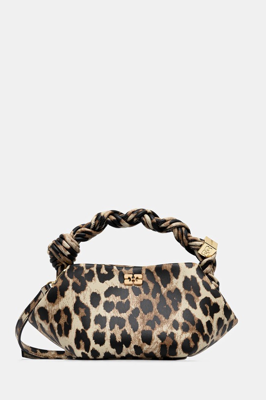 GANNI torebka skórzana Ganni Bou Bag Mini Print wzorzyste brązowy A6948