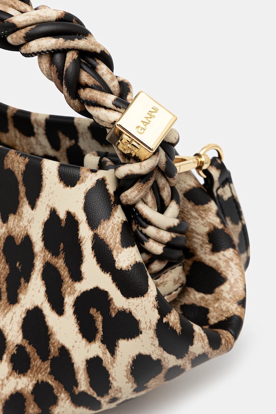 GANNI torebka skórzana Ganni Bou Bag Mini Print brązowy A6948
