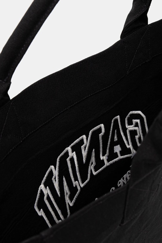 GANNI torebka bawełniana Shopper XXL Contrasted Logo A6680 czarny