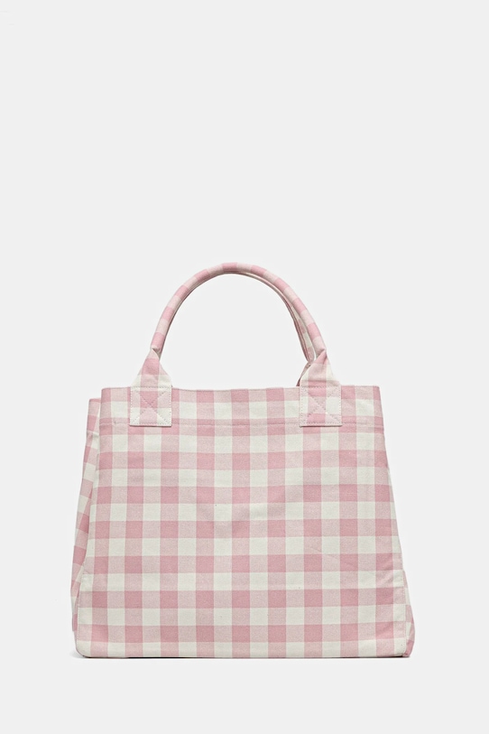 Accessori GANNI borsa a mano in cotone Shopper XXL Pocket Vichy A6894 rosa