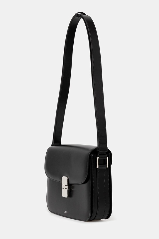 Δερμάτινη τσάντα A.P.C. Sac Grace PXBVN.F61412 μαύρο AW25