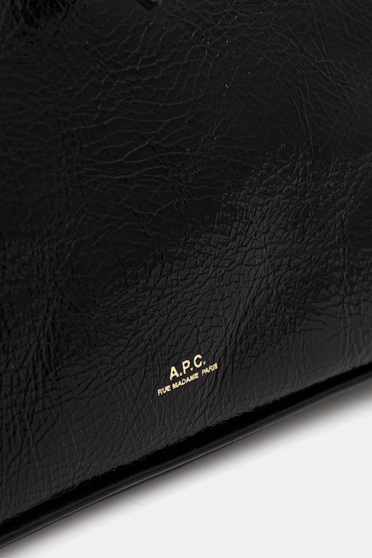 A.P.C. poșetă de piele Sac Vera Shoulder negru PXCCK.F61974