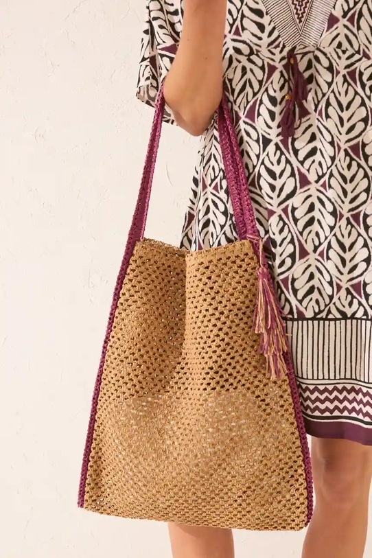 women'secret torba plażowa mieści A4 beżowy 4382369
