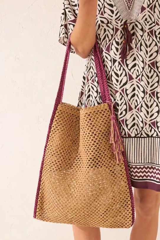 Plážová taška women'secret zmestí A4 béžová 4382369