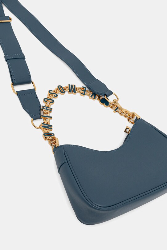 Кожена чанта Love Moschino син JC4070PP1NL1370A