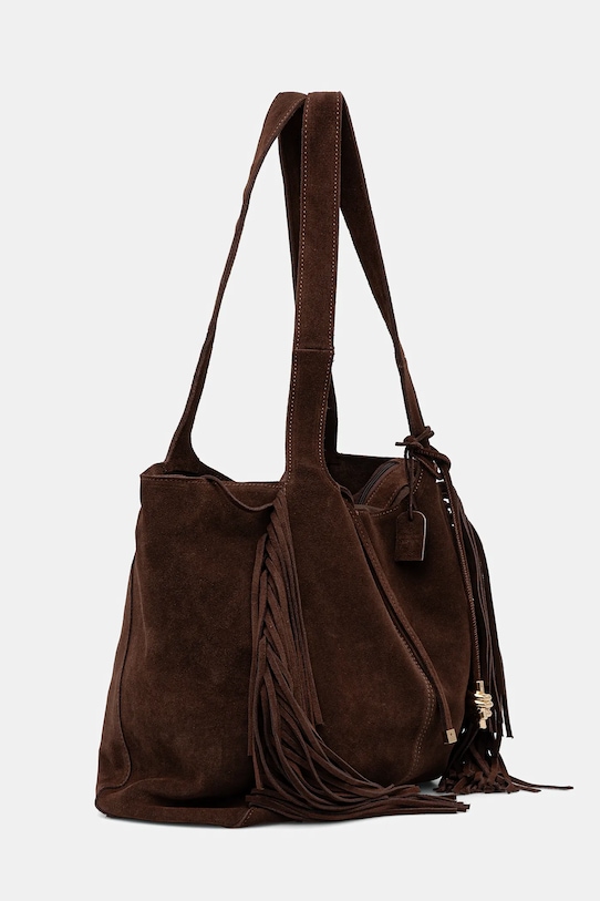 Aldo geantă de mână din piele întoarsă ARROW.201 maro AW25