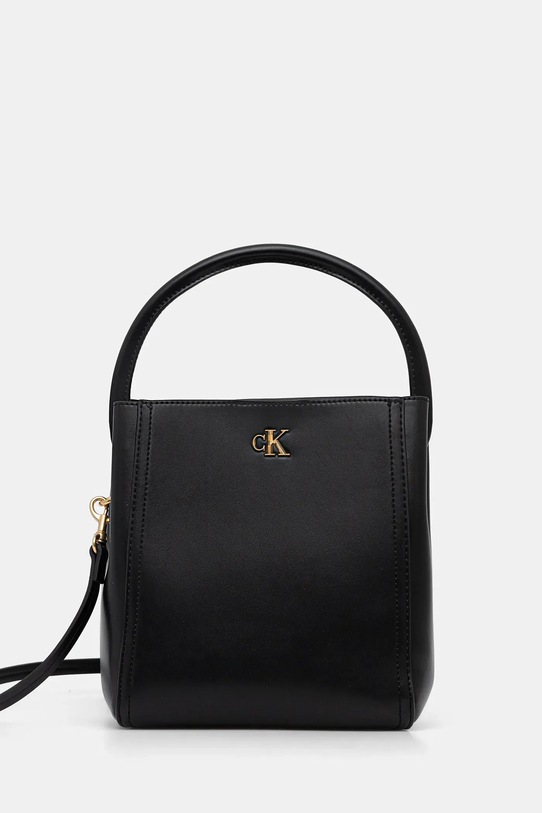 Kabelka Calvin Klein imitácia kože čierna LV04F3174G