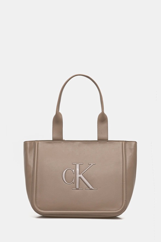 Calvin Klein torebka mieści A4 beżowy LV04F3218G