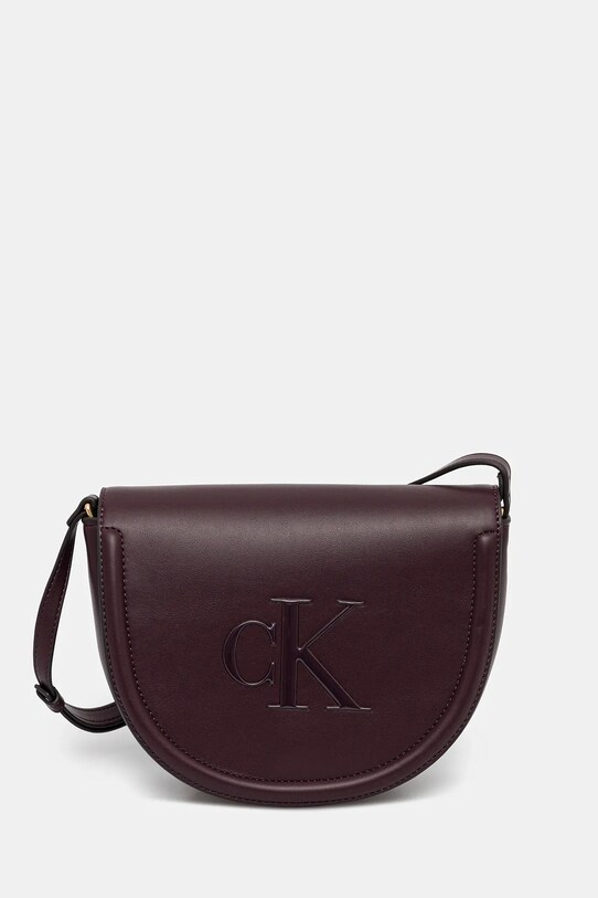 Calvin Klein torebka nie mieści A4 bordowy LV04F3221G