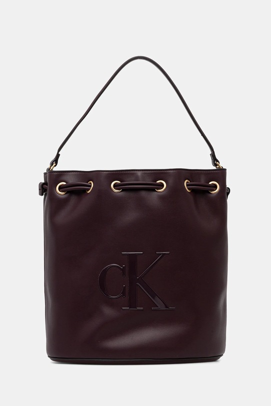 Calvin Klein torebka aplikacja bordowy LV04F3232G